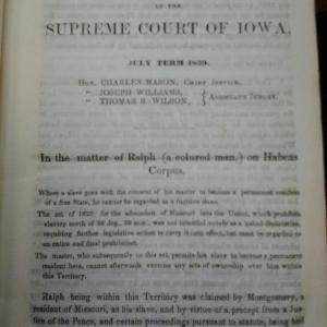 In the Matter of Ralph, 1 Morris 1 (Iowa 1839)